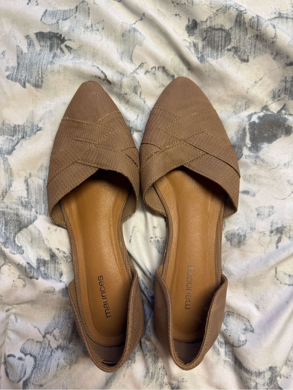 Maurices Tan Pointed D'Orsay Flats